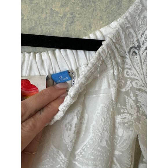 Farm Rio for Anthropology Elliott off the shoulder white lace jumpsuit - Picture 11 of 11